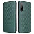 HTC Desire 22 Pro Portemonnee Hoesje - Koolstofvezel