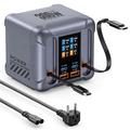 HW866 300W GaN-oplaadstation voor op het bureau met LCD-scherm en 2 intrekbare USB-C-kabels