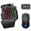 HXSJ Mobiele Gamingset - Toetsenbord, Muis, Hub - RGB