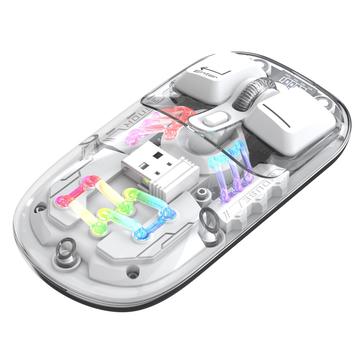 HXSJ T200 Dual-Mode Draadloze Bluetooth-muis met RGB-verlichting