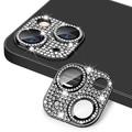 iPhone 15/15 Plus Hat Prince Glitter Camera Lens Protector - Zwart