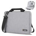 Haweel 14" MacBook-tas met praktisch accessoirevak en draagriem - Grijs