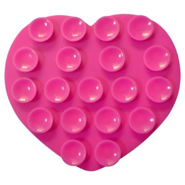 Hartvormige dubbelzijdige siliconen zuignaphouder voor smartphones - Hot Pink