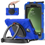 Samsung Galaxy Tab Active5 Heavy Duty 360 Hoesje met Draagriem - Blauw / Zwart