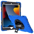 iPad 10.2 2019/2020/2021 Robust 360 Cover met Polsbandje - Blauw / Zwart