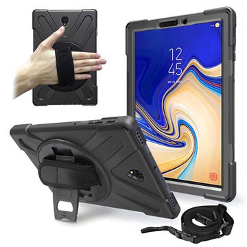 Samsung Galaxy Tab S4 Robust 360 Cover met polsbandje - Zwart