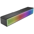 HiFi Stereo Bluetooth Soundbar-luidspreker met RGB-lampje BT601 - 10W - Zwart