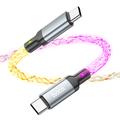 Hoco U112 Shine 60W USB-C / USB-C Kabel - 1m - Grijs
