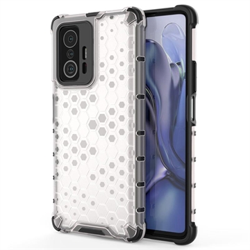 Xiaomi 11T/11T Pro Honeycomb Armored Hybride Hoesje - Doorzichtig