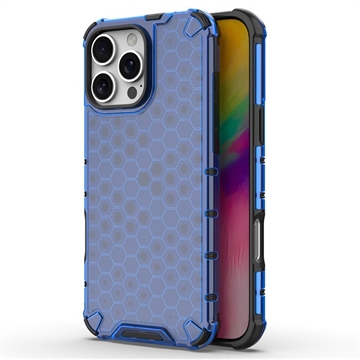 iPhone 16 Pro Honeycomb Armored Hybride Hoesje - Blauw