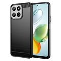 Honor 200 Smart/X7c Geborsteld TPU Hoesje - Koolstofvezel - Zwart