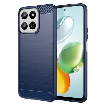 Honor 200 Smart/X7c Geborsteld TPU Hoesje - Koolstofvezel - Blauw