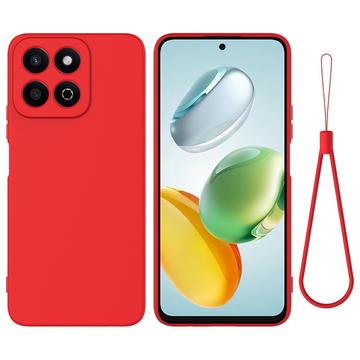 Honor 200 Smart/X7c Vloeibare siliconen hoesje met polsbandje - Rood