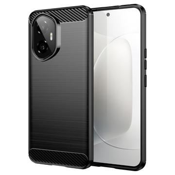 Honor 300 Geborsteld TPU Hoesje - Koolstofvezel - Zwart