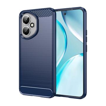 Honor 400 Geborsteld TPU Hoesje - Koolstofvezel - Blauw