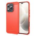 Honor 400 Lite/X70i Geborsteld TPU Hoesje - Koolstofvezel - Rood