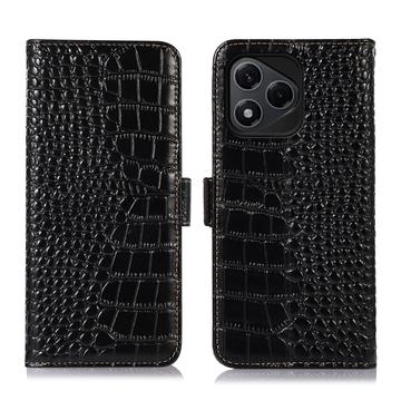 Honor 400 Lite Crocodile Series Wallet Leren Hoesje met RFID - Zwart