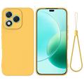 Honor 400 Lite Vloeibare siliconen hoesje met polsbandje - Geel