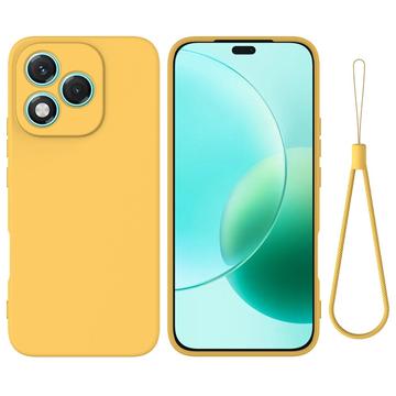 Honor 400 Lite Vloeibare siliconen hoesje met polsbandje - Geel