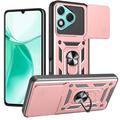 Honor 400 Lite Roterende ring hybride hoesje met camera schild - Rose Gold