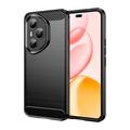 Honor 400 Pro Geborsteld TPU Hoesje - Koolstofvezel - Zwart