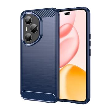 Honor 400 Pro Geborsteld TPU Hoesje - Koolstofvezel - Blauw