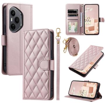 Honor 400 Pro Luxe Gewatteerd Portemonnee Hoesje - Roségoud