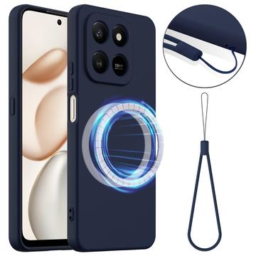 Honor 400 Smart 5G/4G/X7d 4G/5G Liquid Siliconen Hoesje - MagSafe Compatibel - Donkerblauw