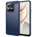 Honor 400 Smart/X7d 4G Geborsteld TPU Hoesje - Koolstofvezel - Blauw