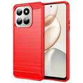 Honor 400 Smart/X7d 4G Geborsteld TPU Hoesje - Koolstofvezel - Rood