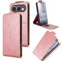 Honor 500 Verticale Flip Hoesje met standaard - Roségoud