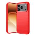 Honor 600/600 Pro Geborsteld TPU Hoesje - Koolstofvezel - Rood