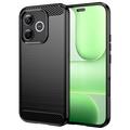 Honor 600 Lite Geborsteld TPU Hoesje - Koolstofvezel - Zwart