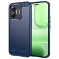 Honor 600 Lite Geborsteld TPU Hoesje - Koolstofvezel - Blauw