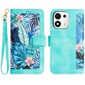 Honor 600 Smart Floral Portemonnee Hoesje met kaartsleuven - Groen