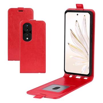 Honor 70 Pro Verticale Flip Hoesje met Kaarthouder - Rood