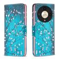Honor Magic6 Lite/X9b Wonder Series Portemonnee Hoesje - Wit Bloemen