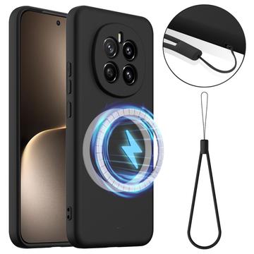 Honor Magic7 Liquid Siliconen Hoesje - MagSafe Compatibel - Zwart