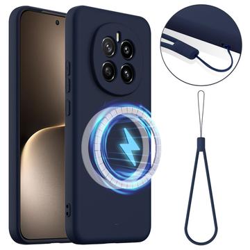 Honor Magic7 Liquid Siliconen Hoesje - MagSafe Compatibel - Donkerblauw