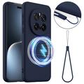 Honor Magic7 Pro Liquid Siliconen Hoesje - MagSafe Compatibel - Donkerblauw