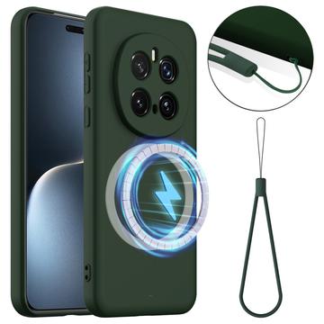 Honor Magic7 Pro Liquid Siliconen Hoesje - MagSafe Compatibel - Donkergroen