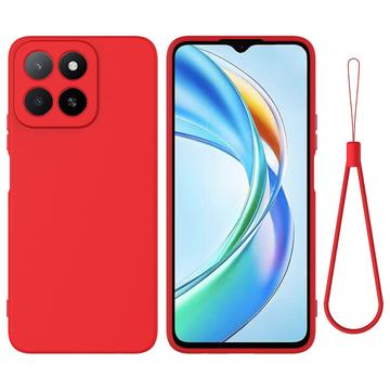 Honor X5b/X5b Plus Vloeibare siliconen hoesje met polsbandje - Rood