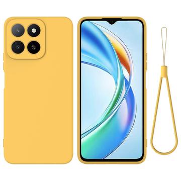 Honor X5b/X5b Plus Vloeibare siliconen hoesje met polsbandje - Geel