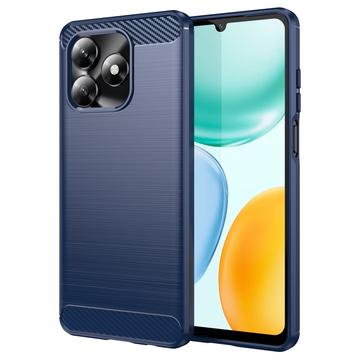 Honor X5c/X5c Plus Geborsteld TPU Hoesje - Koolstofvezel - Blauw