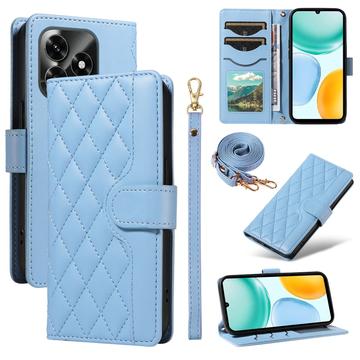 Honor X5c Plus Luxe Gewatteerd Portemonnee Hoesje - Blauw