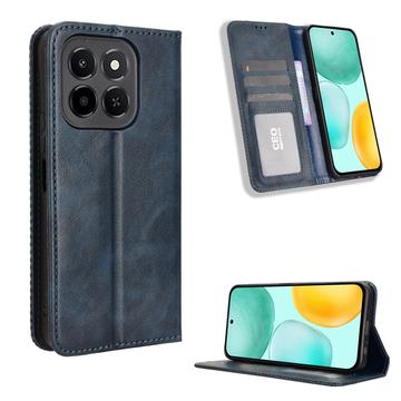Honor X6c Retro Portemonnee Hoesje met Magneetsluiting - Blauw