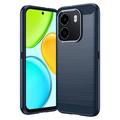 Honor X6e Geborsteld TPU Hoesje - Koolstofvezel - Blauw
