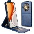 Honor X70/X9d/Magic8 Lite Verticale Flip Hoesje met Standaard - Donkerblauw