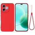 Honor X80i/600 Lite/500 Smart Vloeibare siliconen hoesje met polsbandje - Rood