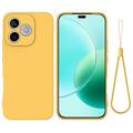 Honor X80i/600 Lite/500 Smart Vloeibare siliconen hoesje met polsbandje - Geel